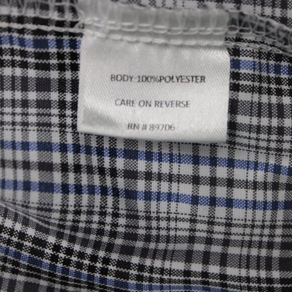 PROPPER Shirt Mens Large Regular Black/Blue Snap Button Polyester Long Sleeve - Picture 11 of 16